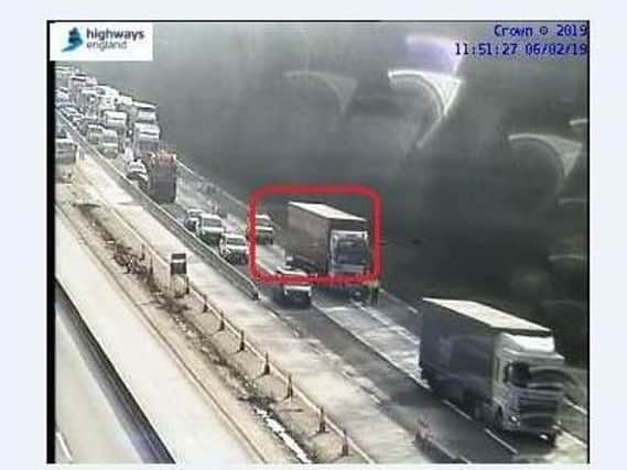 Picture from Highways England from traffic camera