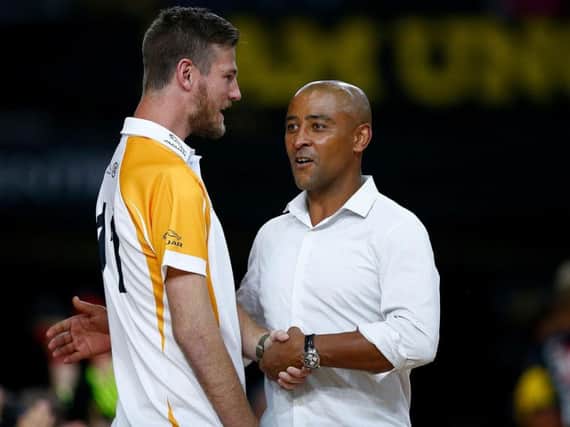 Former Saints star Rob Horne with George Gregan at the Invictus Games in Sydney