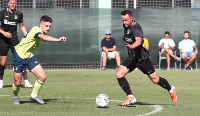 Matty Warburton scored a hat-trick against Bournemouth U23s in a training game in Spain this week. Picture: Pete Norton