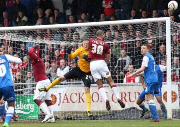 NO WAY THROUGH - a chance goes begging for the Cobblers in the defeat to York (Picture: Sharon Lucey)