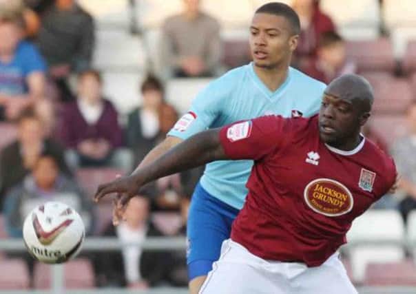 MIXED BAG - Adebayo Akinfenwa played well, but should have scored at least once against Cheltenham (Picture: Kirsty Edmonds)