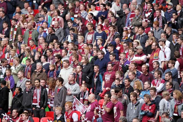 Northampton Town Football Club v Bradford City at Wembley Stadium, London.