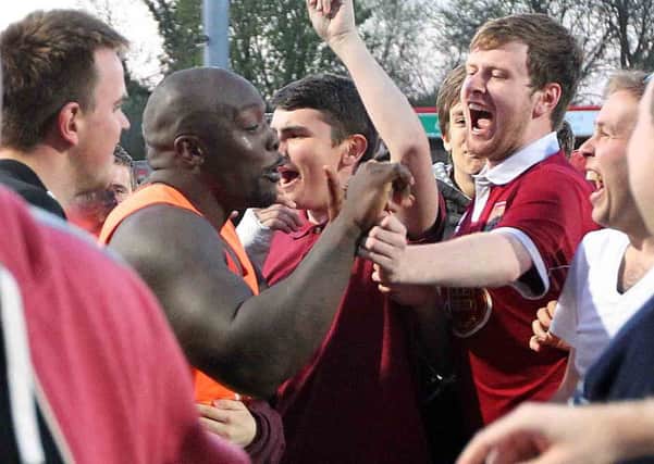 FANS' FAVOURITE - Adebayo Akinfenwa was a hit with the Cobblers supporters, but has now left the club (picture by Sharon Lucey)