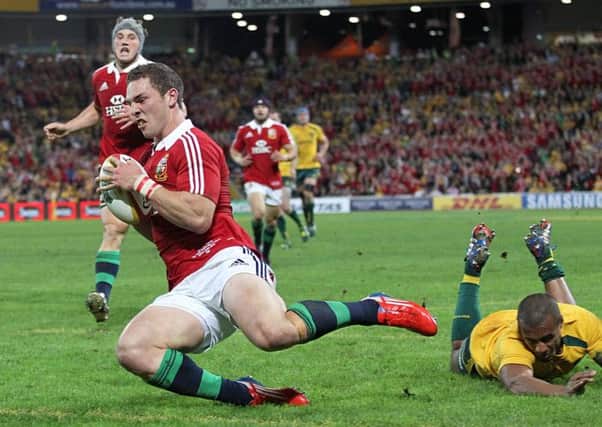 DOTTING DOWN - George North scores his try in the first Test against Australia