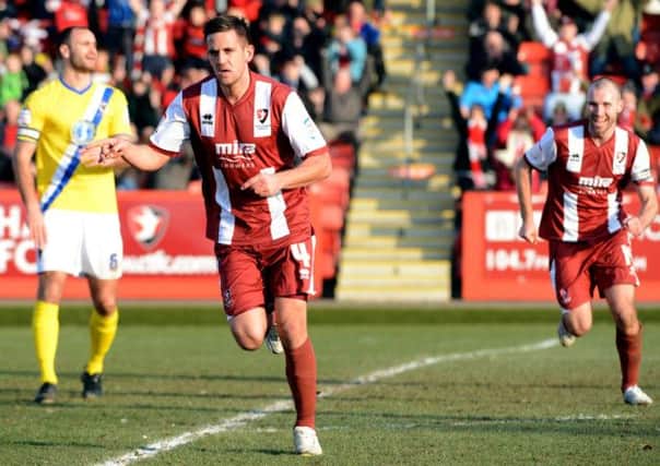 NEW SIGNING - Darren Carter, seen here playing for Cheltenham last season, has joined the Cobblers on a two-year deal