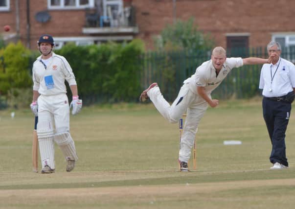 ON TARGET - Jon Carpenter bowls for Rushton in their win at Old Northamptonians on Saturday (Picture: Dave Ikin)