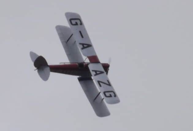 The Gipsy Moth plane moments before it crashed. Photo by Clive Goodwin.