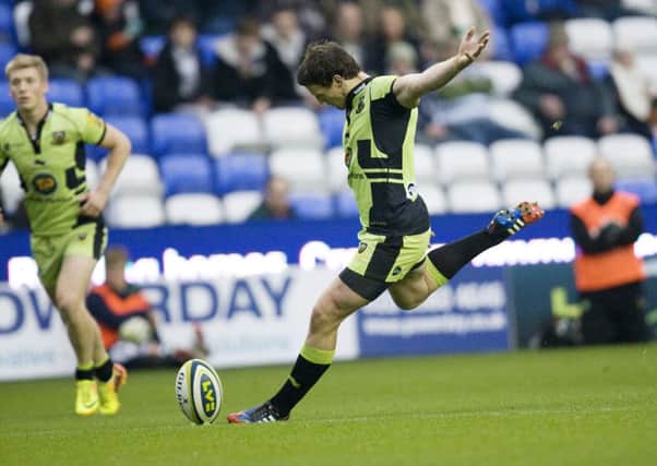 PUTTING THE BOOT IN - Glenn Dickson was in fine form at the Madejski Stadium (Picture: Linda Dawson)