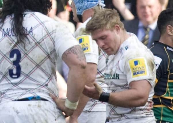 CLAIM - Tom Youngs said he had been bitten by a Saints player during Saturday's game at Franklin's Gardens (Picture: Linda Dawson)