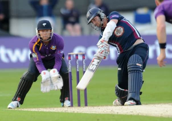BIG HITTING - Northants' Steven Crook scored 181 not out for Brixworth in their win over Old Northamptonians