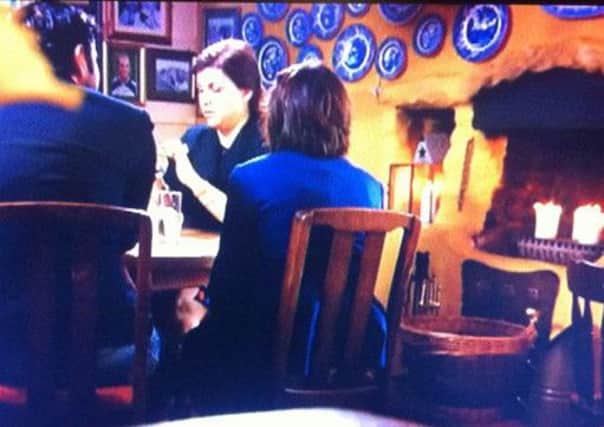 Kirstie Allsopp with Rinku and Sunder in the Red Lion in Thornby.
