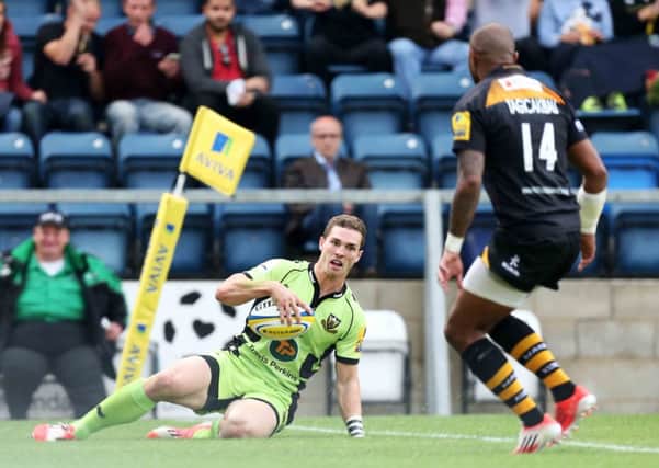 KEY MOMENT - George North touches down at Adams Park, but his try was disallowed (Pictures: Kirsty Edmonds)