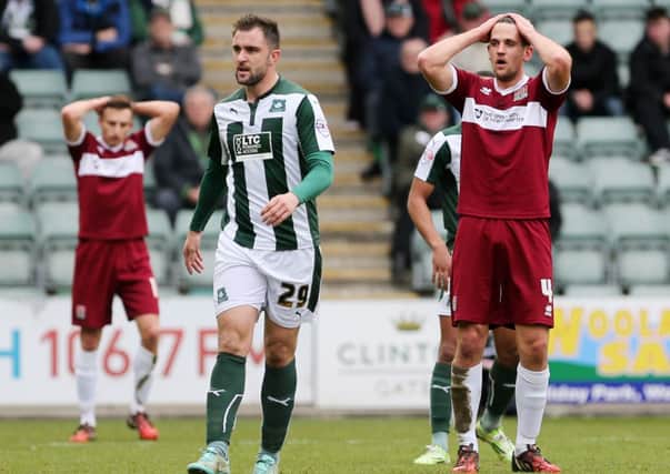 NOT THEIR DAY - the Cobblers struggled to find their best form in the 2-0 defeat at Plymouth (Pictures: Kirsty Edmonds)