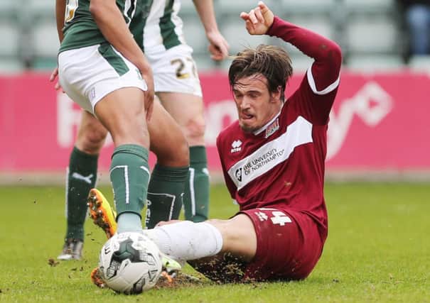 NEW ADDITION - striker James Gray made his debut for the Cobblers at Plymouth on Saturday