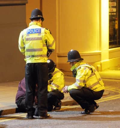 Bridge Street saturday night / sunday morning antics in Northampton town centre with the northants police...
NEWS CRIME POLICE DRUNK / DRINKERS / REVELLERS / ARRESTS / STOCK / OPERATION NIGHTSAFE / LIZ
guy complaining of chest pains - panick attacks - very drunk ENGNNL00120120103180000