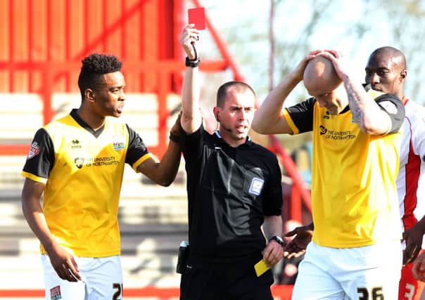 HE'S OUT - Ryan Cresswell misses the trip to Oxford United after being sent-off for two bookings at Stevenage on Saturday (Picture: Sharon Lucey)