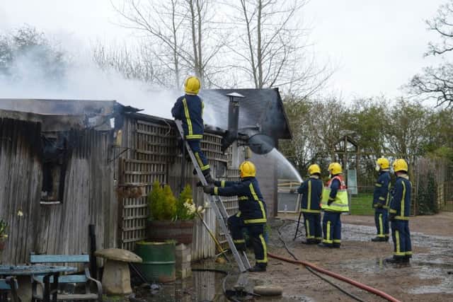 Crews from three counties were called in to tackle the blaze.