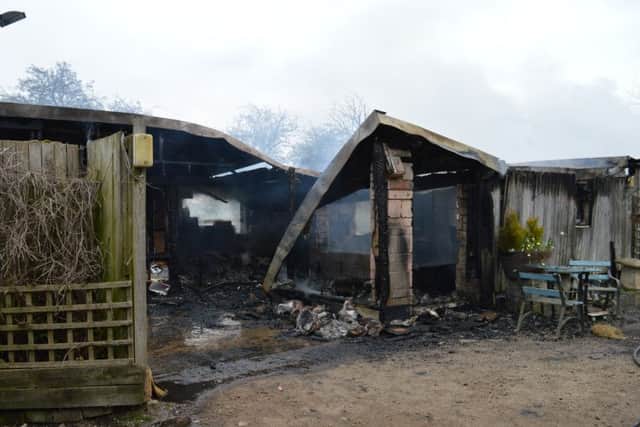 Damage to the property was severe.