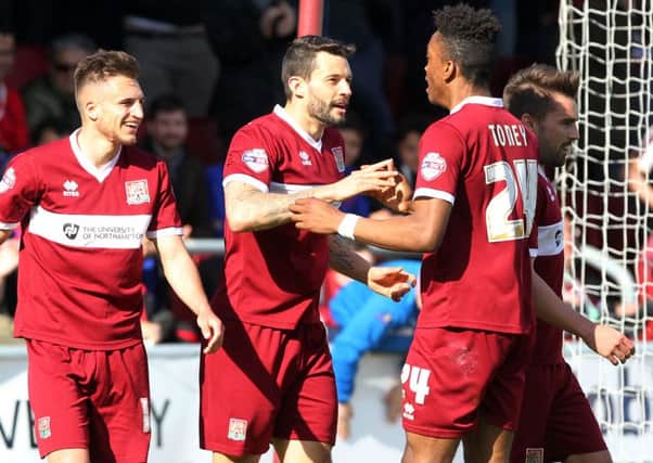 FAB FOUR - Cobblers attackers Lawson D'Ath, Marc Richards, Ivan Toney and Rickey Holmes can cause Burton problems on Saturday