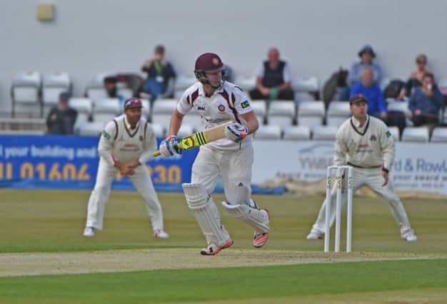Action from the first day between Northamptonshire and Lancashire