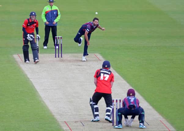 SOLID DEBUT - Pakistan legend Shahid Afridi claimed two wickets on his Steelbacks debut, but couldn't stop his new team from losing to Durham Jets (Pictures: Ian Horrocks)
