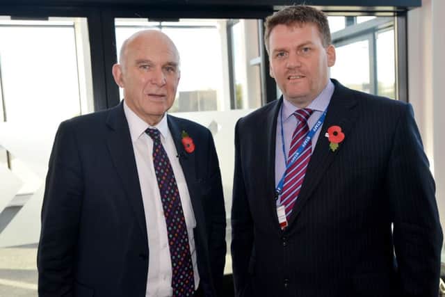 Vince Cable MP visits Silverstone UTC. Vince Cable MP and  Neil Patterson, principal of Silverstone UTC.
131107M-B419 ENGPNL00120130711152828