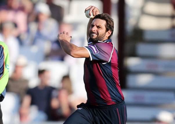 Shahid Afridi was in the wickets for Northants (picture: Kirsty Edmonds)