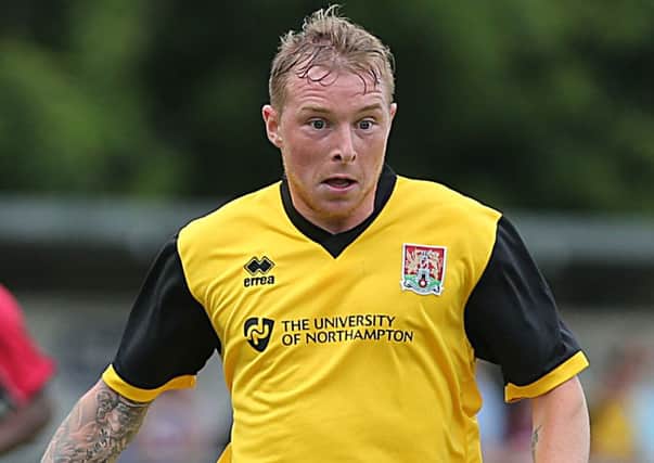 OFF TARGET - Nicky Adams failed to take one of the Cobblers' better chances at Burgess Hill