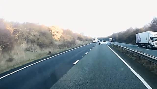 Drunk-driver caught on camera on the A14 in Northamptonshire