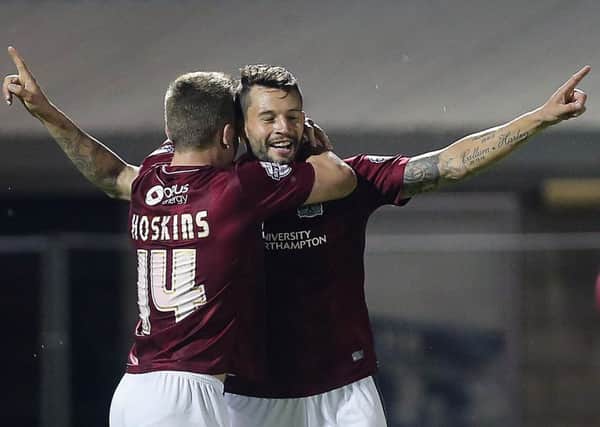 MAGIC MOMENT - Marc Richards celebrates scoring his late winner for the Cobblers against Colchester United (Pictures: Kirsty Edmonds)