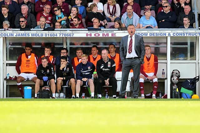 Chris Wilder bellows out instructions to his team (pictures by Sharon Lucey)
