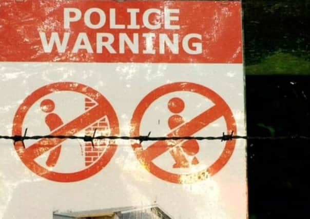 The signs are designed to be clear to "people from across the world", police said Picture credit BBC