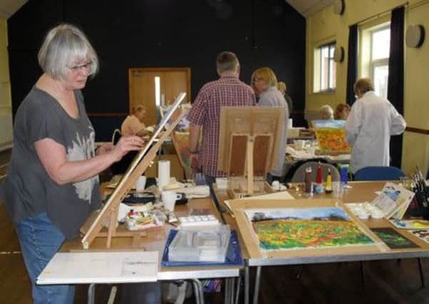 Napton Art Group getting ready for the exhibition