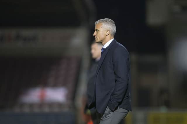 Keith Curle on the touchline at Sixfields. Pictures by Kirsty Edmonds