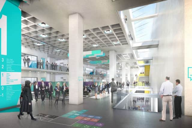 Artist's impression of the Northampton International Academy which is being built  in the former Royal Mail office on Barrack Road, Northampton All architects images copyright of Architecture Initiative