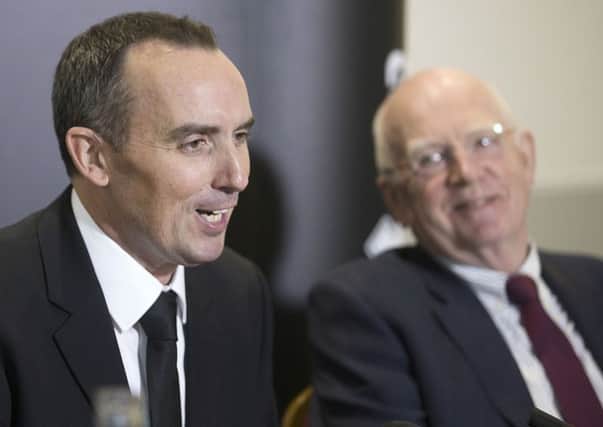 ALL SMILES - new Cobblers executive chairman Kelvin Thomas and non-executive director Mike Wailing (Picture: Kirsty Edmonds)