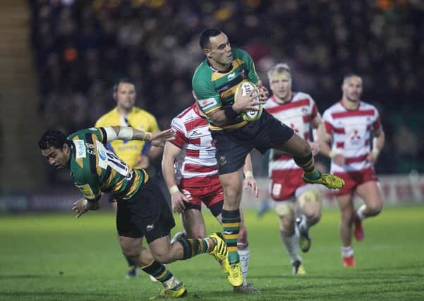 Kahn Fotuali'i was in action for Saints against Gloucester (pictures: Kirsty Edmonds)