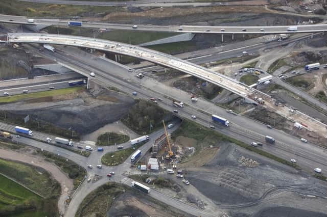The A14-M1 link road during construction