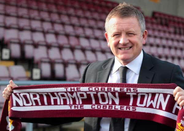 FIRST DAY - Chris Wilder is pictured on the day he was announced as the new Cobblers manager in January, 2014