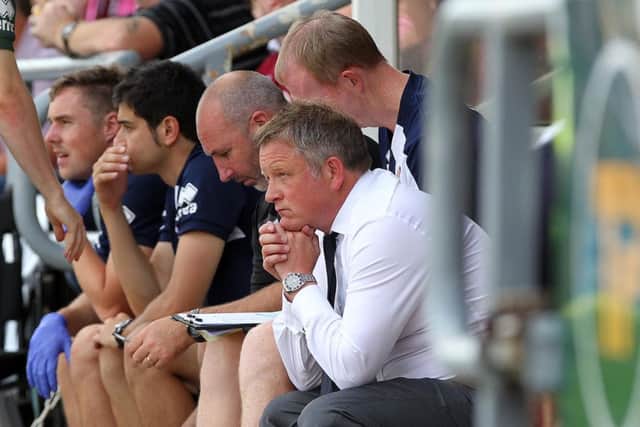 BAD DAY AT THE OFFICE - Chris Wilder watches his team lose 2-0 to Plymouth earlier in the season