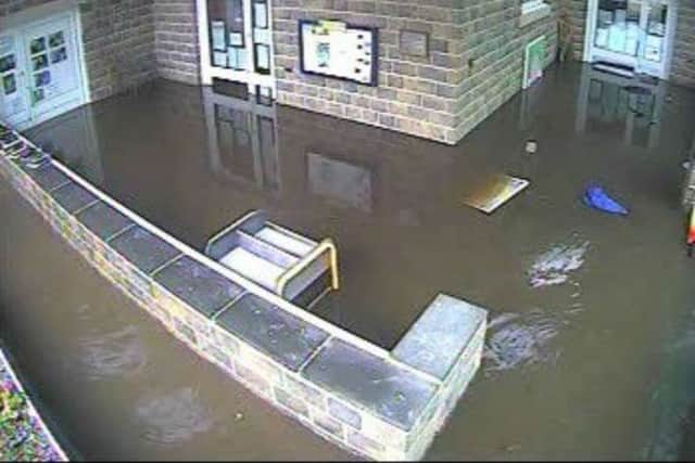 Burnley Road Academy in Yorkshire was severely damaged by flooding