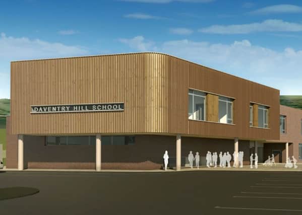 An artist's impression of what the finished Daventry Hill School building will look like