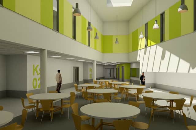 The cafe area of the new school building