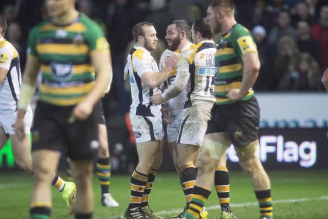 Wasps celebrated three tries at the Gardens
