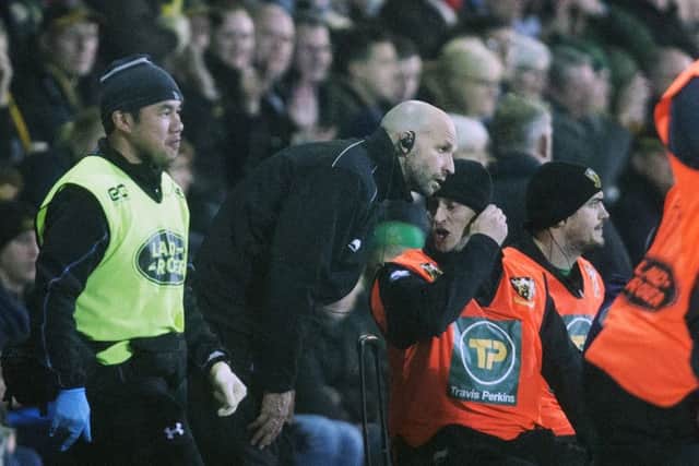 Jim Mallinder headed to the touchline to cajole his players