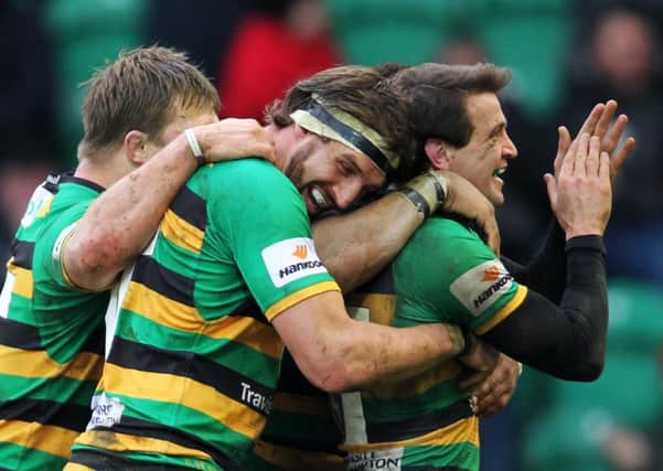 Lee Dickson scored Saints' fifth try in the win against London Irish (picture: Sharon Lucey)