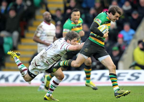 Lee Dickson rounded off an impressive display with Saints' fifth try (pictures: Sharon Lucey)