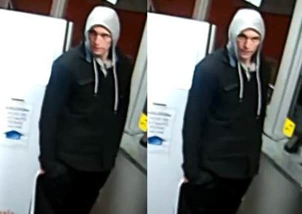 Police would like to speak to this man in relation to an alleged taxi robbery in Northampton.