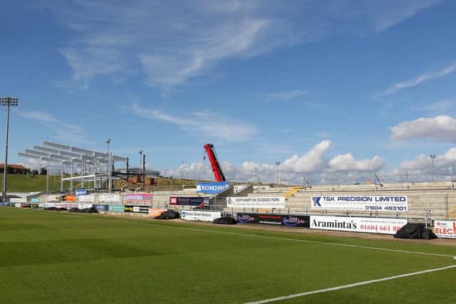 Work began on the redevelopment of the east stand in the summer of 2014, but has never been completed