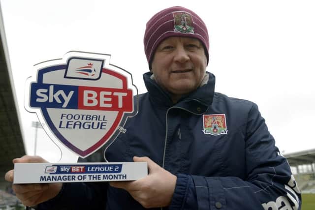 Chris Wilder has been named the Sky Bet Leage Two manager of the month for February